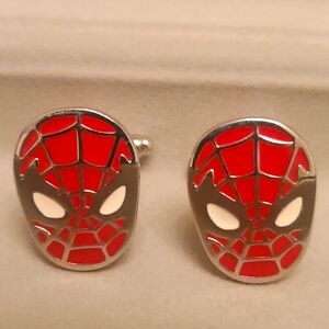 Brand New Pair Spider-Man Mask Cuff Links